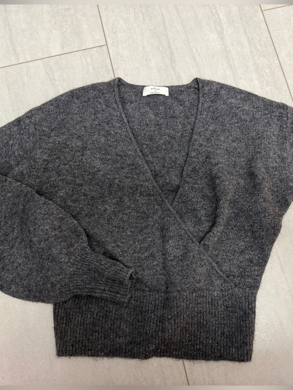 Wilfred Dark Charcoal V-Neck Sweater